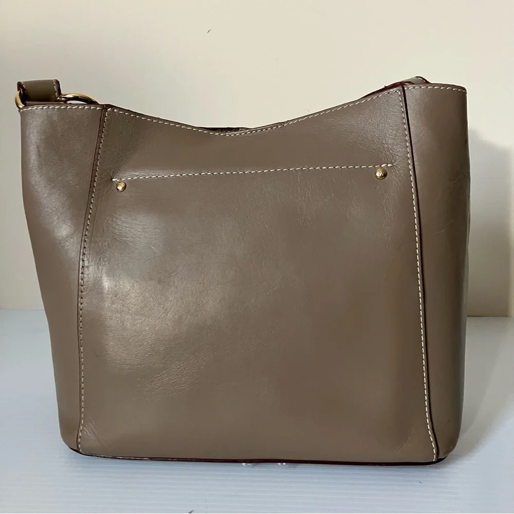 Frances Valentine Neutral Taupe June Slouchy Hobo Shoulder Bag